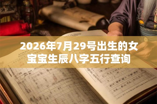 2026年7月29号出生的女宝宝生辰八字五行查询 2026年7月29号出生的女宝宝生辰八字五行查询