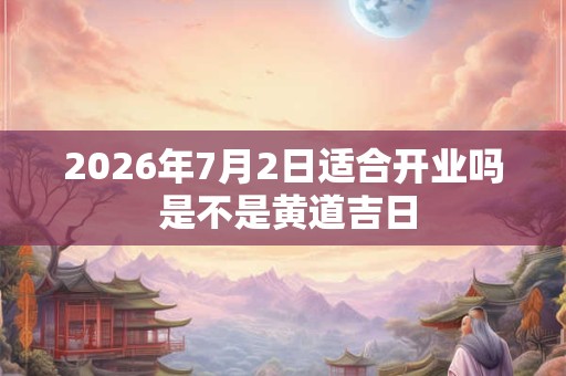 2026年7月2日适合开业吗 是不是黄道吉日