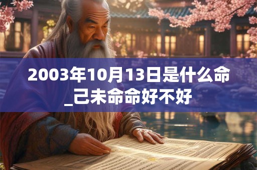 2003年10月13日是什么命_己未命命好不好