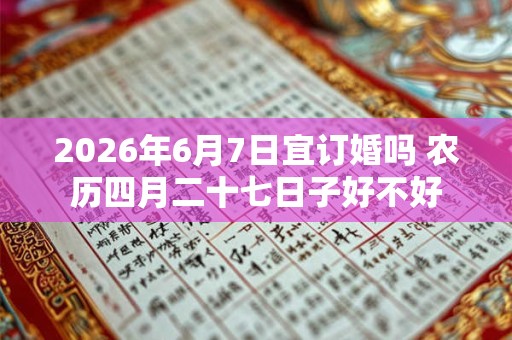 2026年6月7日宜订婚吗 农历四月二十七日子好不好