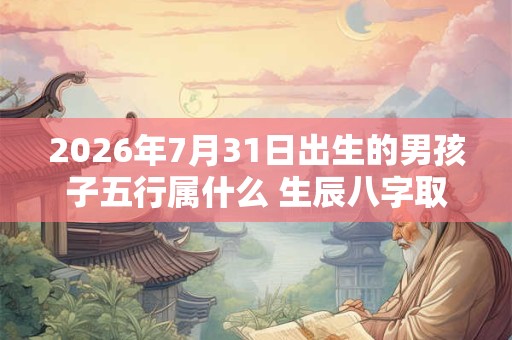 2026年7月31日出生的男孩子五行属什么 生辰八字取名