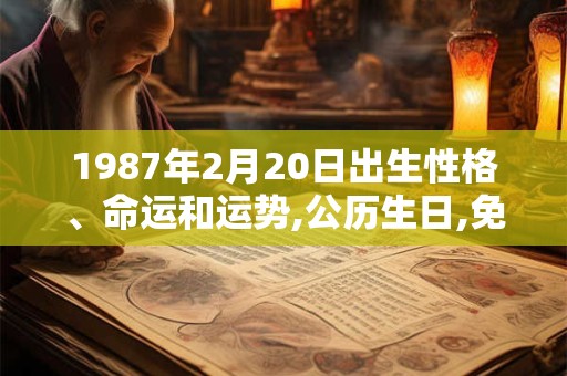 1987年2月20日出生性格、命运和运势,公历生日,免费算命 1987年2月20日出生性格、命运和运势,公历生日,免费算命