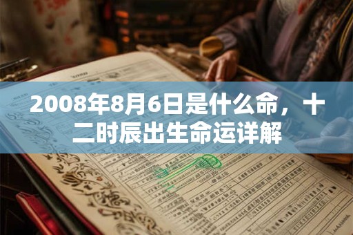 2008年8月6日是什么命，十二时辰出生命运详解