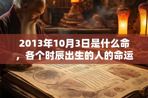2013年10月3日是什么命,各个时辰出生的人的命运 2013年10月3日是什么命,各个时辰出生的人的命运
