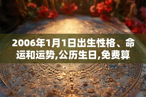 2006年1月1日出生性格、命运和运势,公历生日,免费算命
