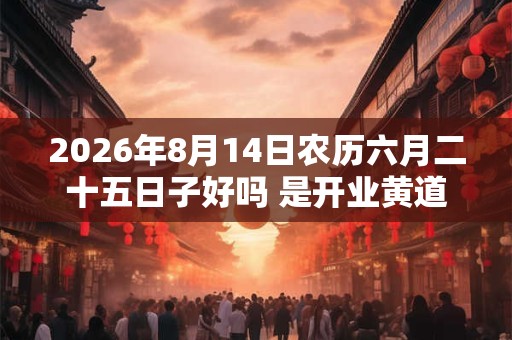 2026年8月14日农历六月二十五日子好吗 是开业黄道吉日吗 2026年8月14日农历六月二十五日子好吗 是开业黄道吉日吗
