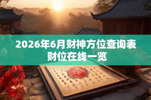 2026年6月财神方位查询表 财位在线一览 2026年6月财神方位查询表 财位在线一览