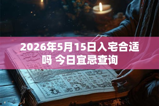 2026年5月15日入宅合适吗 今日宜忌查询 2026年5月15日入宅合适吗 今日宜忌查询