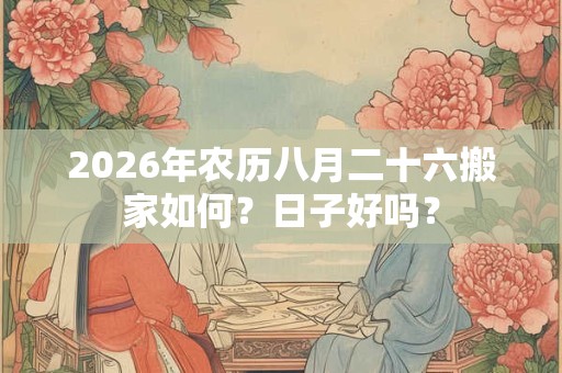 2026年农历八月二十六搬家如何?日子好吗? 2026年农历八月二十六搬家如何?日子好吗?