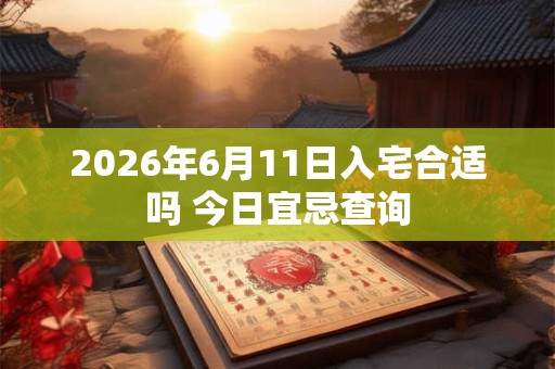 2026年6月11日入宅合适吗 今日宜忌查询