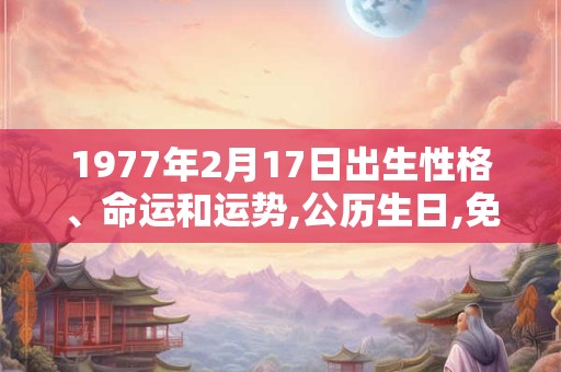 1977年2月17日出生性格、命运和运势,公历生日,免费算命 1977年2月17日出生性格、命运和运势,公历生日,免费算命