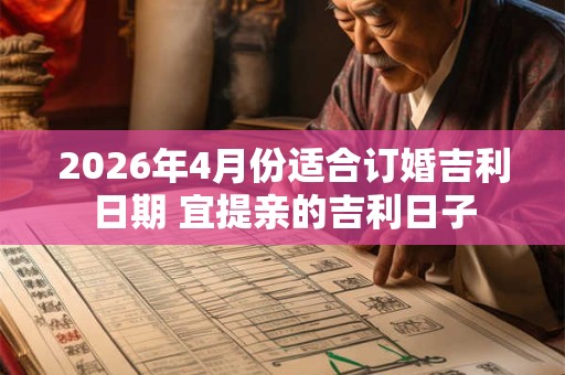 2026年4月份适合订婚吉利日期 宜提亲的吉利日子