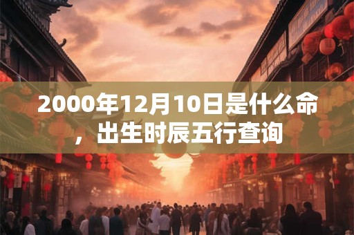 2000年12月10日是什么命,出生时辰五行查询 2000年12月10日是什么命,出生时辰五行查询