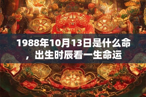1988年10月13日是什么命，出生时辰看一生命运