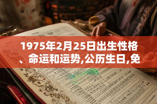 1975年2月25日出生性格、命运和运势,公历生日,免费算命 1975年2月25日出生性格、命运和运势,公历生日,免费算命