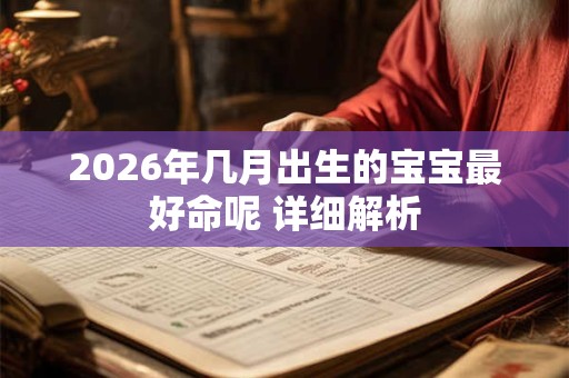 2026年几月出生的宝宝最好命呢 详细解析 2026年几月出生的宝宝最好命呢 详细解析