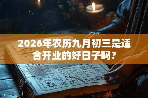 2026年农历九月初三是适合开业的好日子吗？
