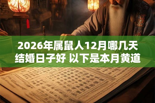 2026年属鼠人12月哪几天结婚日子好 以下是本月黄道吉日