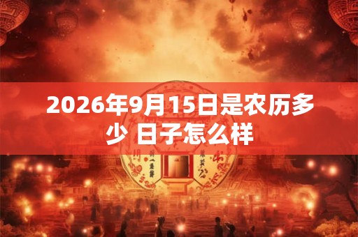 2026年9月15日是农历多少 日子怎么样 2026年9月15日是农历多少 日子怎么样