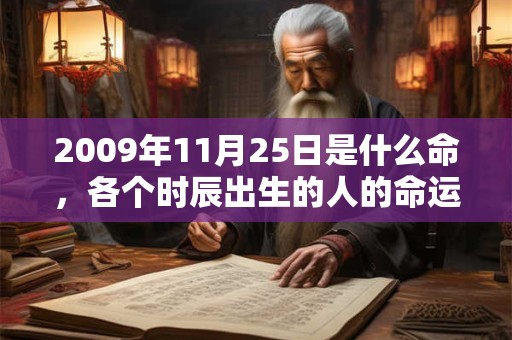 2009年11月25日是什么命，各个时辰出生的人的命运