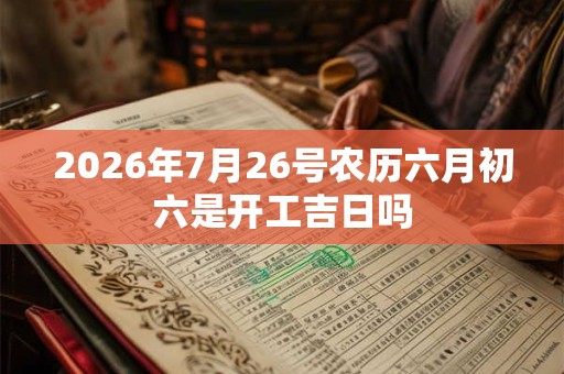 2026年7月26号农历六月初六是开工吉日吗