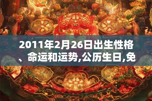 2011年2月26日出生性格、命运和运势,公历生日,免费算命 2011年2月26日出生性格、命运和运势,公历生日,免费算命