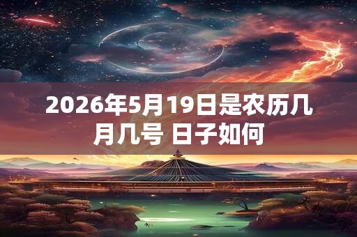 2026年5月19日是农历几月几号 日子如何 2026年5月19日是农历几月几号 日子如何