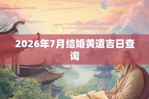 2026年7月结婚黄道吉日查询