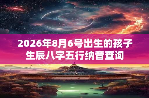2026年8月6号出生的孩子生辰八字五行纳音查询