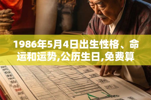 1986年5月4日出生性格、命运和运势,公历生日,免费算命 1986年5月4日出生性格、命运和运势,公历生日,免费算命