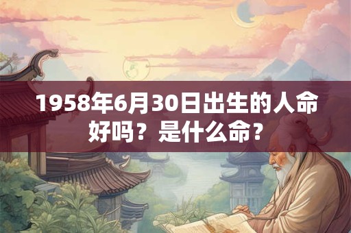 1958年6月30日出生的人命好吗？是什么命？