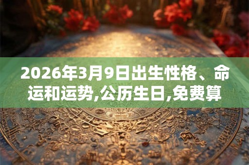 2026年3月9日出生性格、命运和运势,公历生日,免费算命 2026年3月9日出生性格、命运和运势,公历生日,免费算命