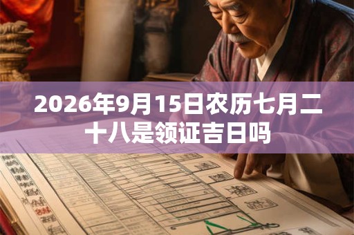 2026年9月15日农历七月二十八是领证吉日吗