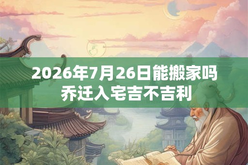 2026年7月26日能搬家吗 乔迁入宅吉不吉利 2026年7月26日能搬家吗 乔迁入宅吉不吉利