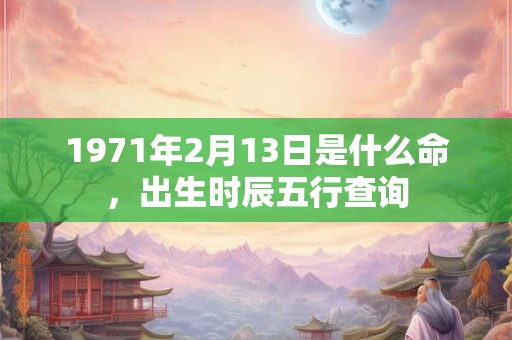 1971年2月13日是什么命,出生时辰五行查询 1971年2月13日是什么命,出生时辰五行查询