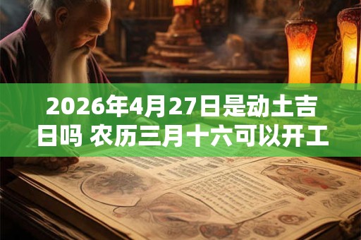 2026年4月27日是动土吉日吗 农历三月十六可以开工动土吗 2026年4月27日是动土吉日吗 农历三月十六可以开工动土吗