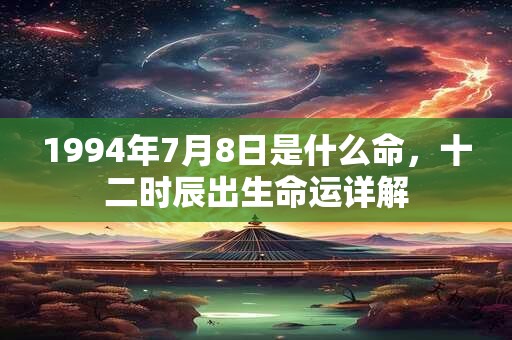 1994年7月8日是什么命，十二时辰出生命运详解