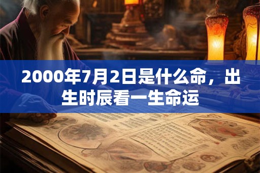 2000年7月2日是什么命，出生时辰看一生命运