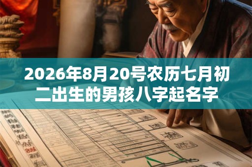 2026年8月20号农历七月初二出生的男孩八字起名字