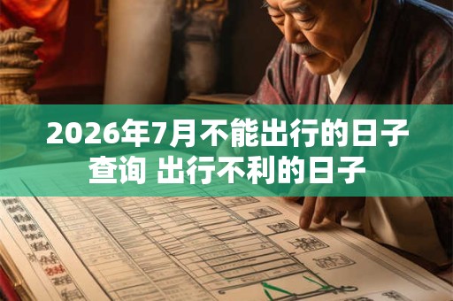 2026年7月不能出行的日子查询 出行不利的日子 2026年7月不能出行的日子查询 出行不利的日子