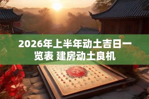 2026年上半年动土吉日一览表 建房动土良机 2026年上半年动土吉日一览表 建房动土良机