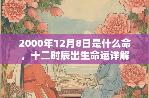 2000年12月8日是什么命,十二时辰出生命运详解 2000年12月8日是什么命,十二时辰出生命运详解