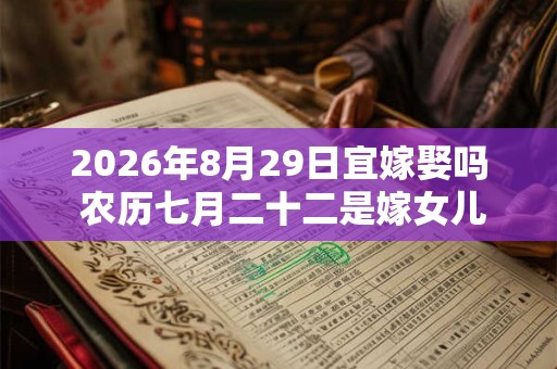 2026年8月29日宜嫁娶吗 农历七月二十二是嫁女儿黄道吉日吗 2026年8月29日宜嫁娶吗 农历七月二十二是嫁女儿黄道吉日吗