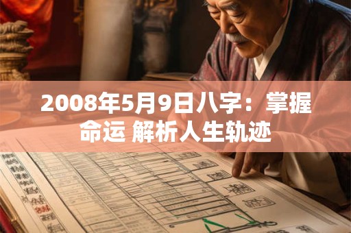 2008年5月9日八字:掌握命运 解析人生轨迹 2008年5月9日八字:掌握命运 解析人生轨迹