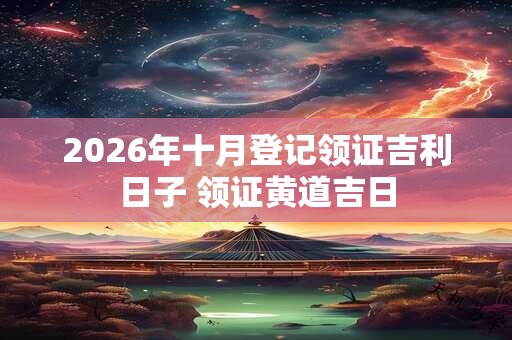 2026年十月登记领证吉利日子 领证黄道吉日 2026年十月登记领证吉利日子 领证黄道吉日