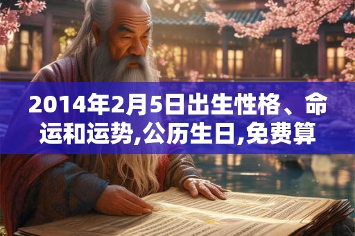 2014年2月5日出生性格、命运和运势,公历生日,免费算命