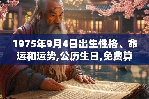 1975年9月4日出生性格、命运和运势,公历生日,免费算命