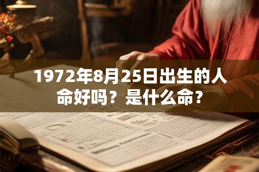 1972年8月25日出生的人命好吗?是什么命? 1972年8月25日出生的人命好吗?是什么命?