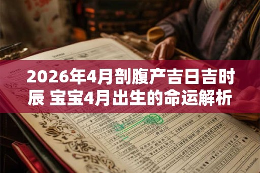 2026年4月剖腹产吉日吉时辰 宝宝4月出生的命运解析