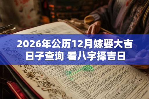 2026年公历12月嫁娶大吉日子查询 看八字择吉日